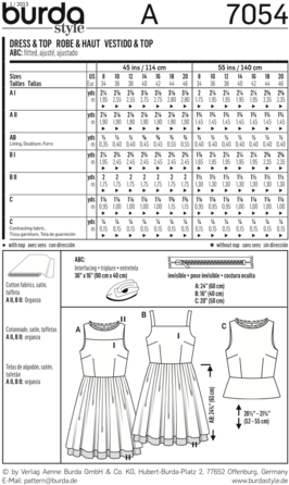 Bd7054 Misses Dress & Top - Burda 7054 Women's Dress And Top (347x480), Png Download