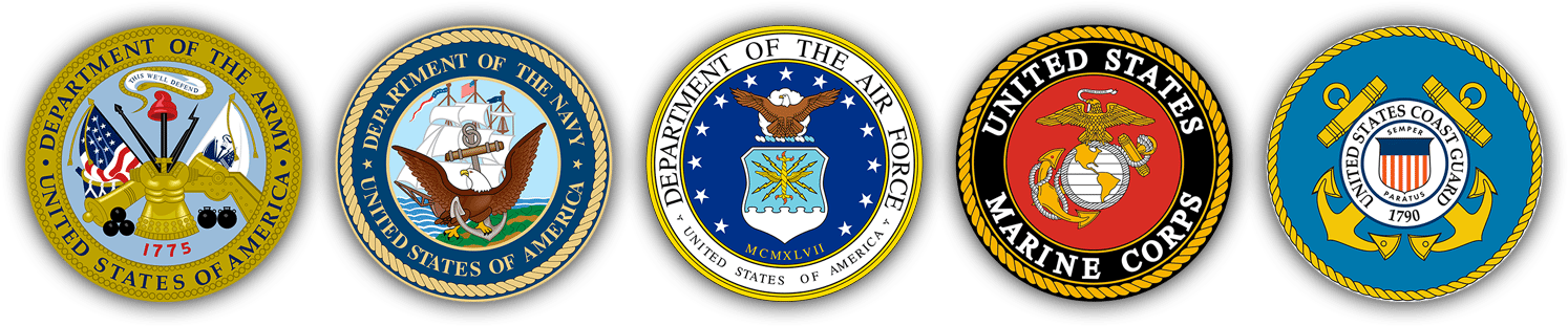 We Want To Give Back To Those Who Have Given So Much - Branches Of Military Seals (1500x318), Png Download