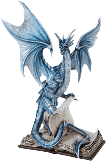 Dragon Spell Book Statue - Dragon On A Book Statue (555x555), Png Download