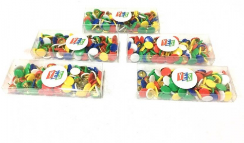 Yes Office Series Small Vinyl Coated Drawing Pins Thumb - Construction Set Toy (500x500), Png Download