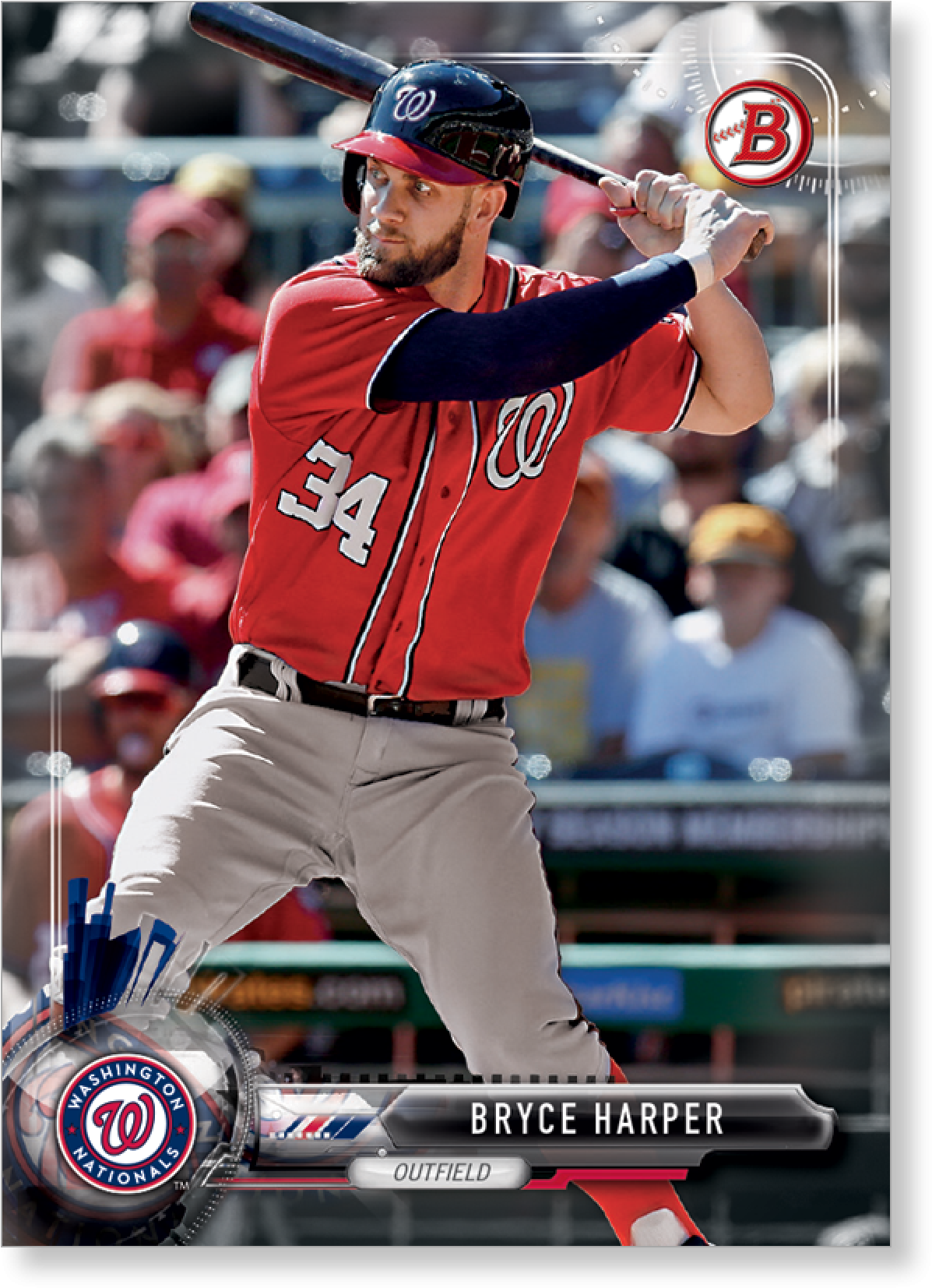 Bryce Harper 2017 Bowman Baseball Veterans And Rookies - Washington Nationals (2000x2000), Png Download