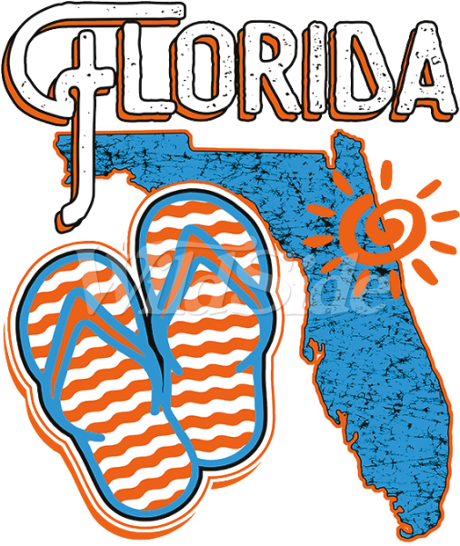 Florida State With Sandals - Illustration (600x600), Png Download
