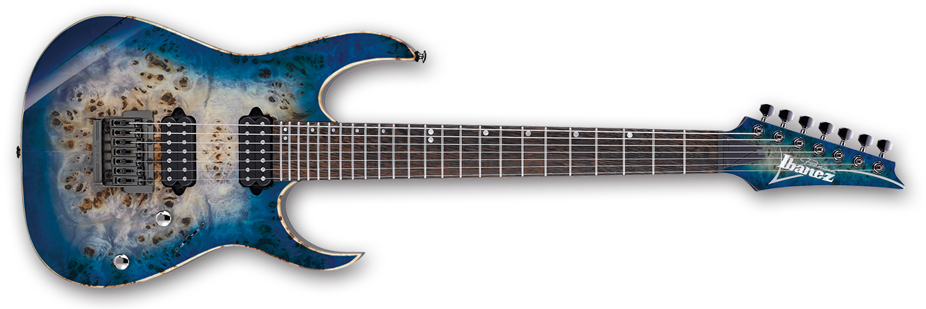 Rg1027pbf - Ibanez Rg1027pbf-cbb Electric Guitar (cerulean Blue (1340x454), Png Download