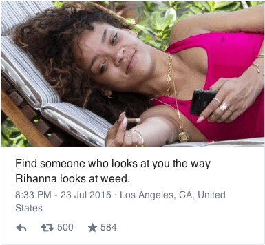 Sizzle Album Rihanna 624422190679625728 Twitter - Weed Will Never Hurt Me (400x425), Png Download