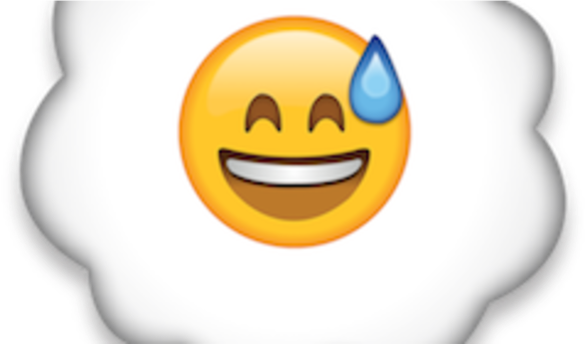 Laugh Sweat Emoji Png (1200x675), Png Download