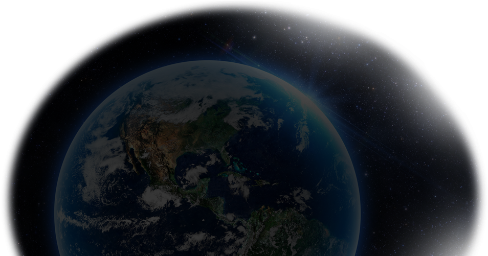 Retweet - Full Earth Showing North And South America Rolled Canvas (1127x500), Png Download