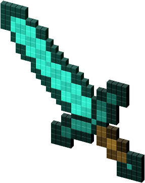 Minecraft Diamond Sword Png Diamond Sword Cursor - Minecraft 3d Diamond Sword (330x418), Png Download