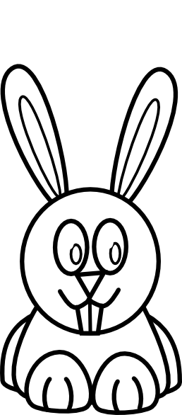 Bunny Black And White Clipart - Year Of The Rabbit Coloring (258x586), Png Download