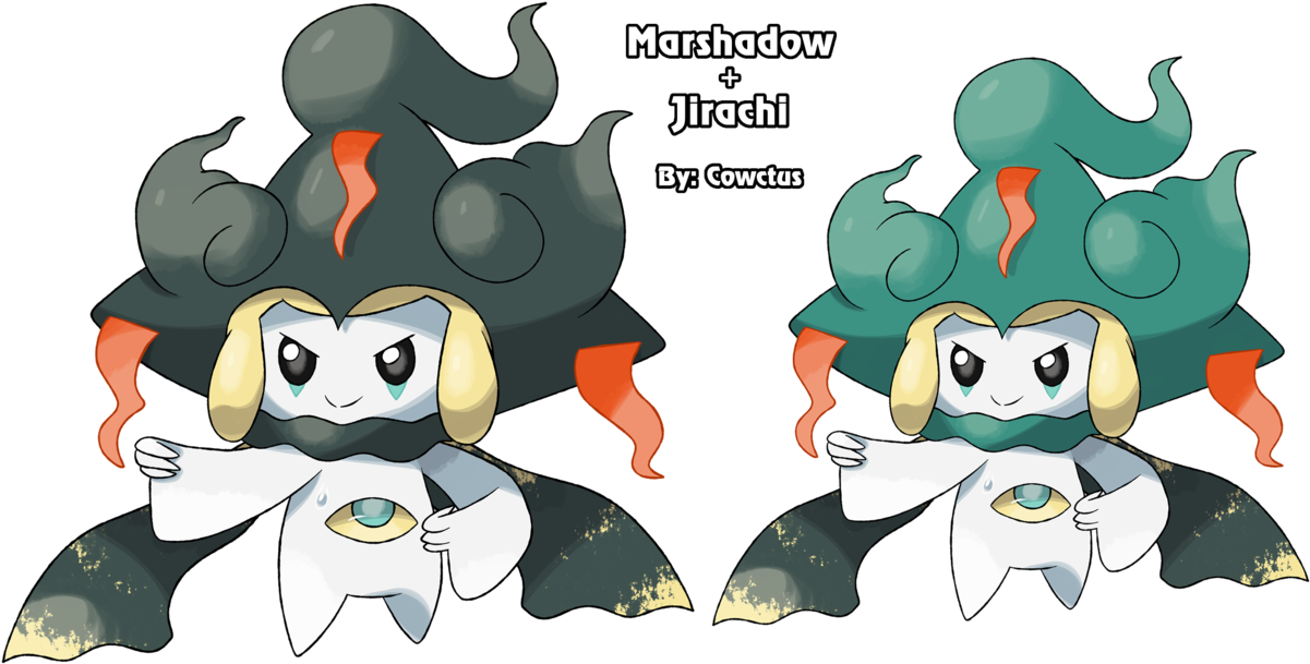 Jirachi/marshadow - Marshadow And Jirachi (1264x632), Png Download