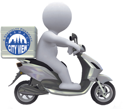 City View Pharmacy Is Your Free Delivery Pharmacy In - Png Motorcycle For Delivery (400x353), Png Download