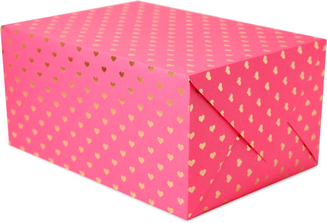Hearts Foiled Gift Wrap - Gift Wrapping (1400x1500), Png Download