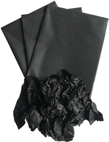 Black Tissue Paper Gift Wrapping Black Paper Henty - Umbrella (400x534), Png Download