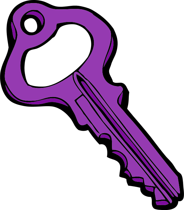 Key Clipart Purple - Clip Art Key (600x686), Png Download