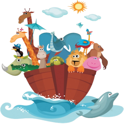 Bambi Clipart Funny - Ark Of Noah Cartoon (400x400), Png Download