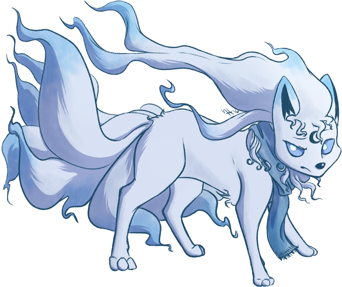 Wolfehpoo The Ninetales - Cartoon (1280x1024), Png Download