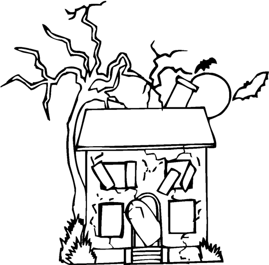 Abandoned House Coloring Page - Abandoned House Coloring Pages (576x756), Png Download