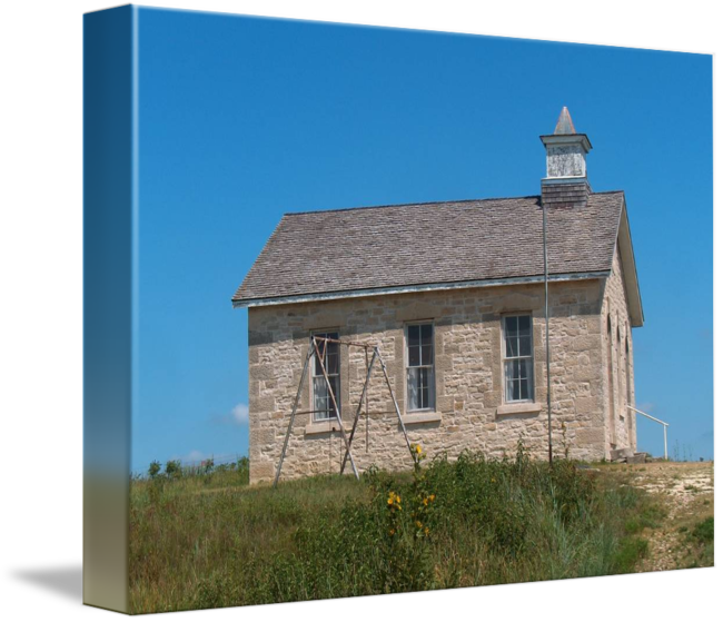 "old Stone School House" By Sandra Clayton, Wellington, - House (650x559), Png Download