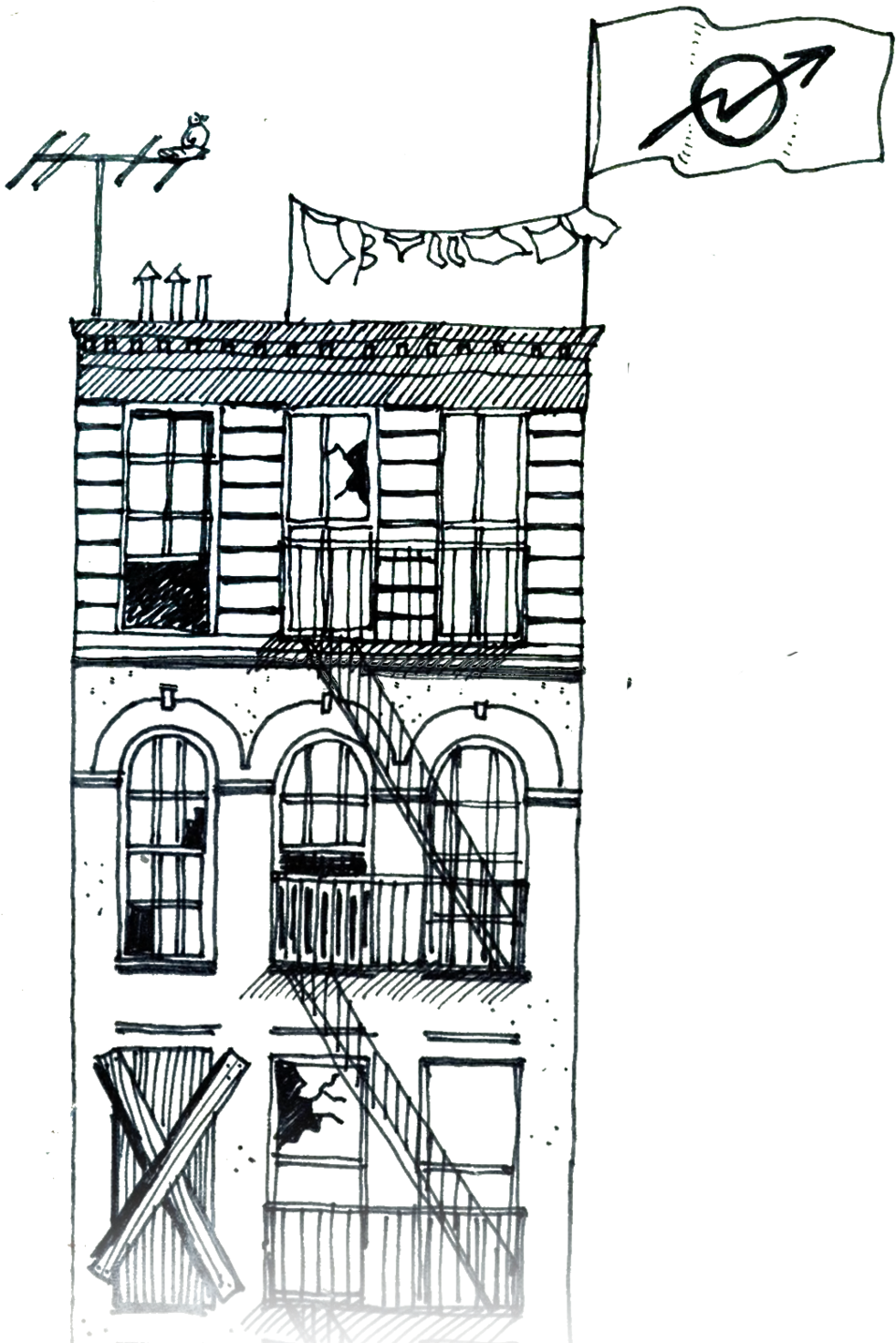 Umbrella House Sketch - House (1000x1470), Png Download