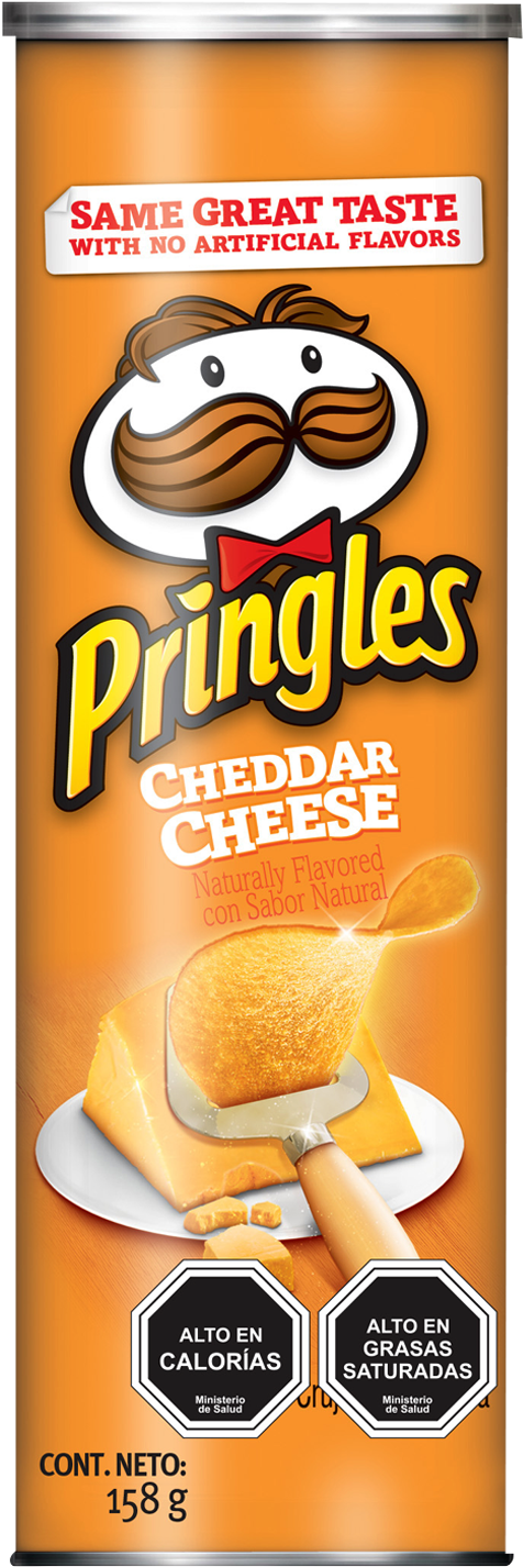 Papas Fritas Pringles Chesse, 158 G - Pringles Cheddar Cheese Potato Crisps (1500x1500), Png Download