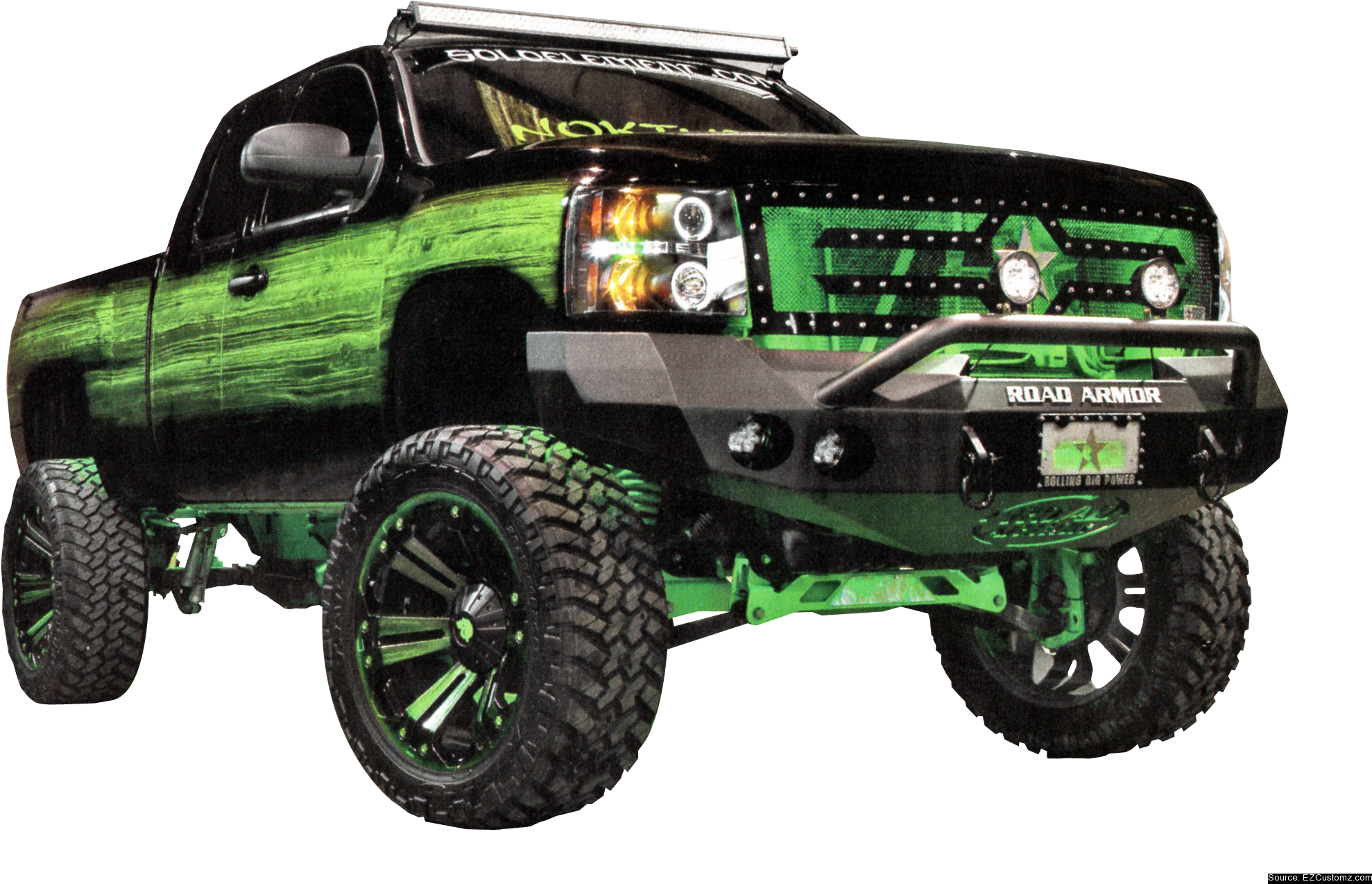 Lifted Truck - Truck (2161x1309), Png Download