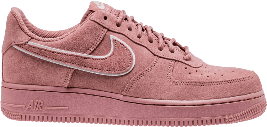 Air Force 1 '07 Lv8 Suede 'red Stardust' - Pink Suede Air Force Ones (850x406), Png Download