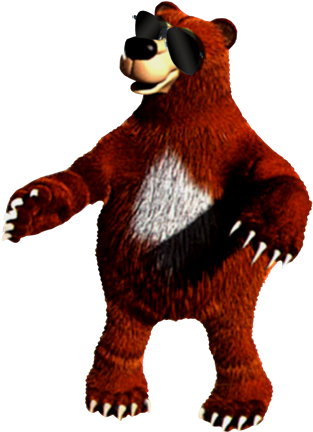 Artwork Of Bachelor Bear From Donkey Kong Country 3 - Donkey Kong Country 3: Dixie Kong's Double Trouble! (334x451), Png Download