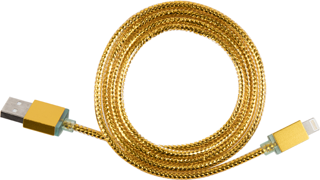Gold Glimmer Usb Cable For Iphone - Decor Craft, Inc. (1024x1024), Png Download