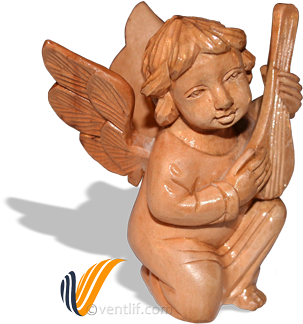 Cherub Musician With Cello Instrument Wood Carving - Cello (500x331), Png Download
