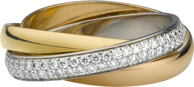 Cartier Mens Wedding Bands - Cartier Gold Band Ring With Diamonds (1000x1000), Png Download