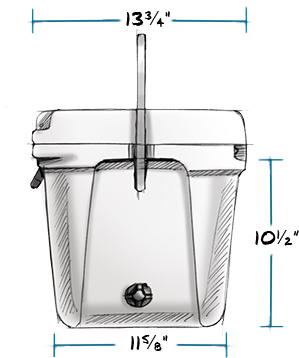 Yeti Roadie 20 Cooler Dimensions (385x360), Png Download