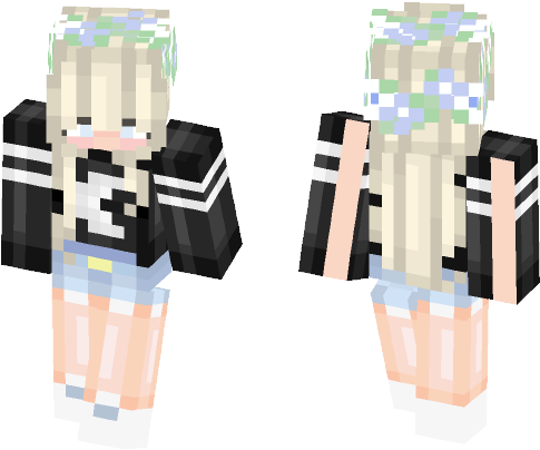 Blonde Moon Girl - Minecraft (584x497), Png Download