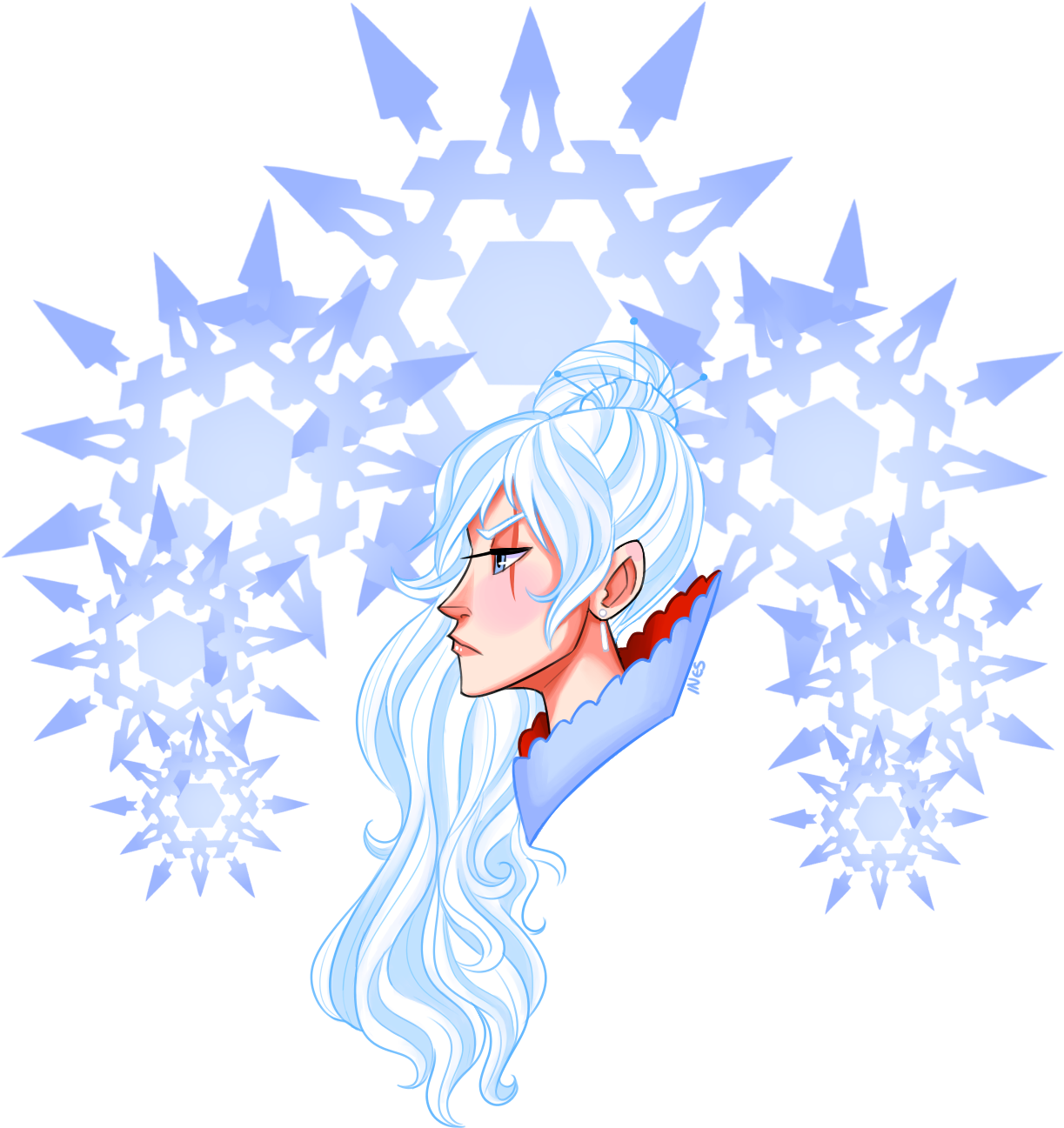 Weiss Schnee - Illustration (1468x1527), Png Download