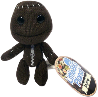 Little Big Planet Sackboy Keyring - Little Big Planet Sackboy Keyring Dangler Plush (370x370), Png Download