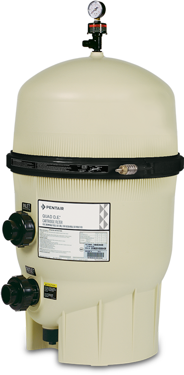 Cartridge Style Filter - Pentair Clean And Clear Plus Clamp (398x800), Png Download