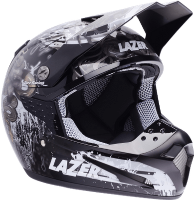 Motorcycle Helmet Lazer Smx Thin Drum Black Grey White - Lazer Motor Helmet Black Background (400x400), Png Download