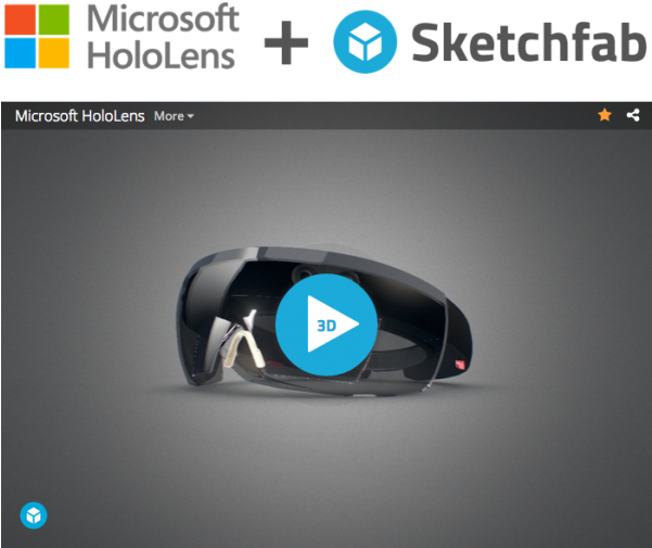 Microsoft Hololens Teams Up With Sketchfab, A 3d Art - Microsoft Corporation (600x533), Png Download