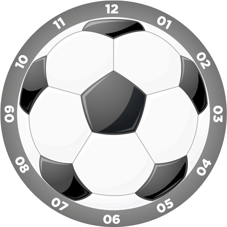 Vinilo Reloj Pared Pelota Fútbol - Imagenes De Reloj De Futbol (798x800), Png Download