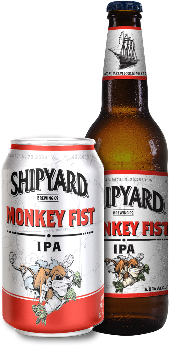 Monkey Fist Ipa -reformulated - Shipyard Brewing (885x1300), Png Download