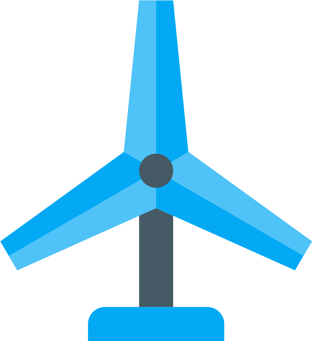 Wind Turbine Icon - Wind Turbine Png Flat (1600x1600), Png Download
