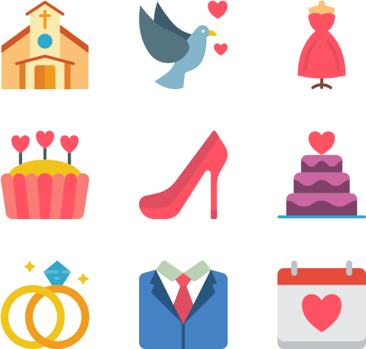 Wedding 50 Icons (600x564), Png Download