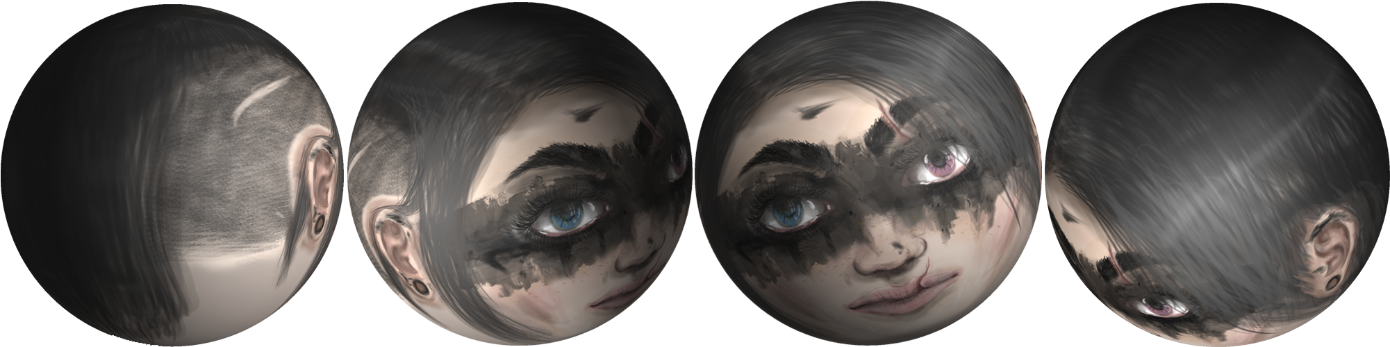 Warrior Girl With Warpaint - Eye Shadow (2000x600), Png Download