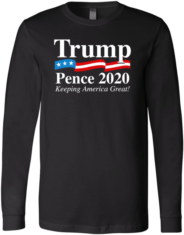 Trump Pence 2020 Long Sleeve Shirt - Custom Photo Floating Locket Donald Trump President (1024x1024), Png Download