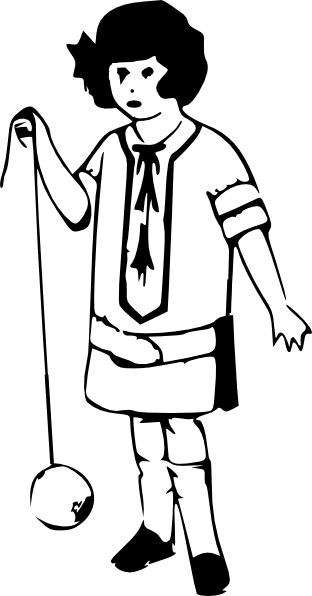 This Free Clipart Png Design Of Girl And Yoyo Clipart - Clip Art (312x596), Png Download