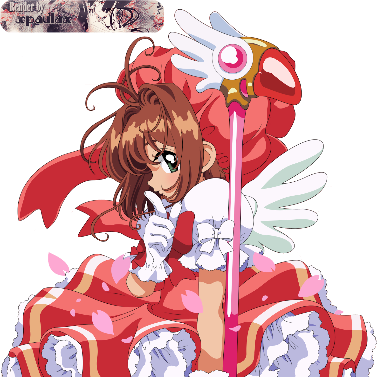 Cardcaptor Sakura Red And White Dress (1583x1600), Png Download