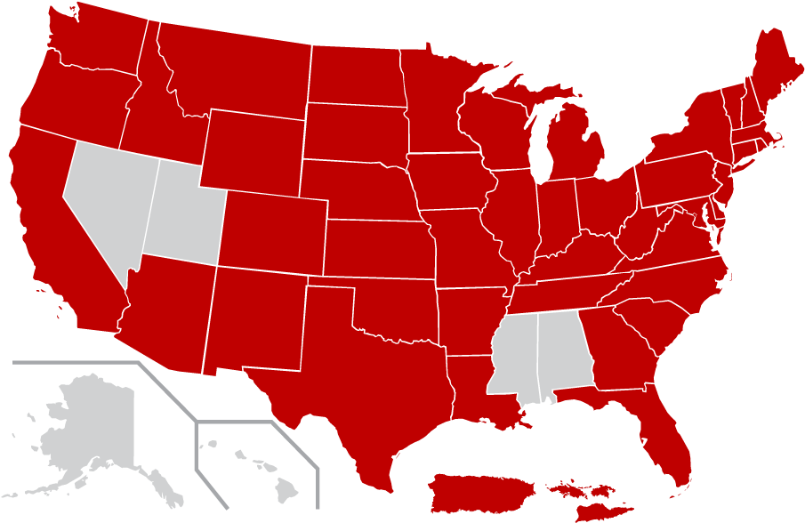 44 United States Lotteries, Washington D - States That Have The Death Penalty (954x612), Png Download