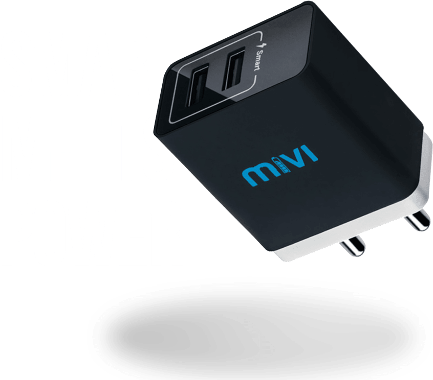 1 Amps 2 Port Smart Wall Charger - Mivi 3.1a Dual Port Smart Wall Charge Adapter - Black (1050x788), Png Download