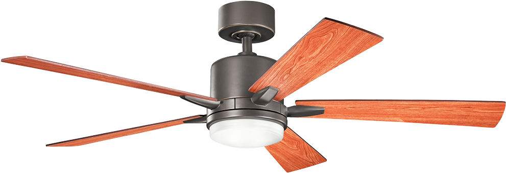 Loading Zoom - Kichler Lucian 52" Ceiling Fan With Light - Olde Bronze (1200x1200), Png Download