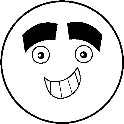 Dibujo De Smiley Con Cejas Grandes Para Colorear - Drawing (600x470), Png Download
