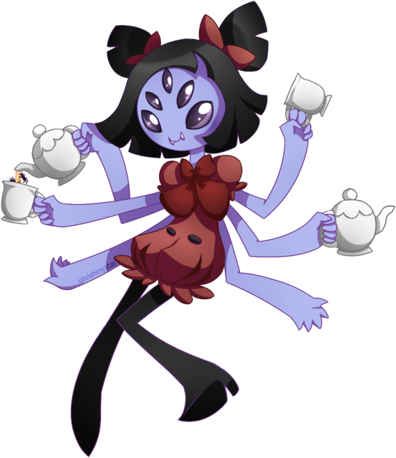 Undertale Muffet By Silvishinystar-d9lp0ir - Muffet Undertale (600x687), Png Download