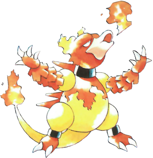 #126 Magmar - Official Pokemon Artwork Magmar (596x613), Png Download